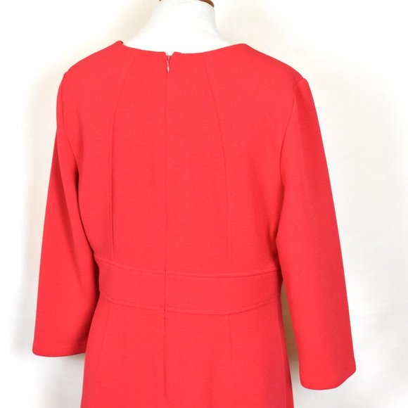 MAGGY LONDON Dress 12 Salmon Color Machine Wash Back Zipper Long Sleeve - Picture 4 of 5